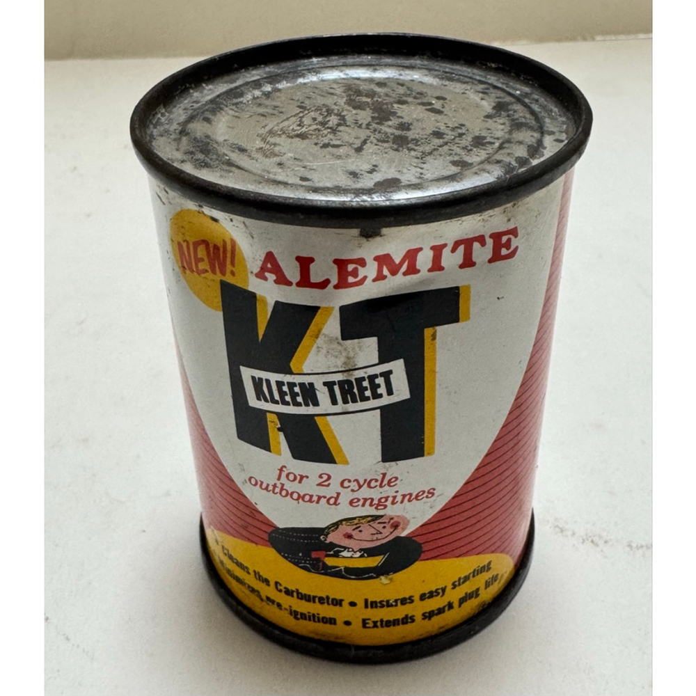 Alemite Kleen Treet Vintage Outboard Engine Oil Can - 4 Fl Oz - Sealed